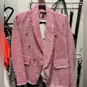 Aqua Pink Tweed Blazer